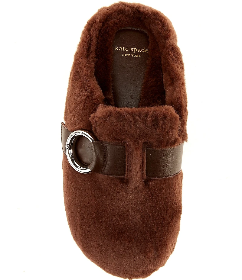 kate spade new york Halo Faux Fur Buckle Clogs