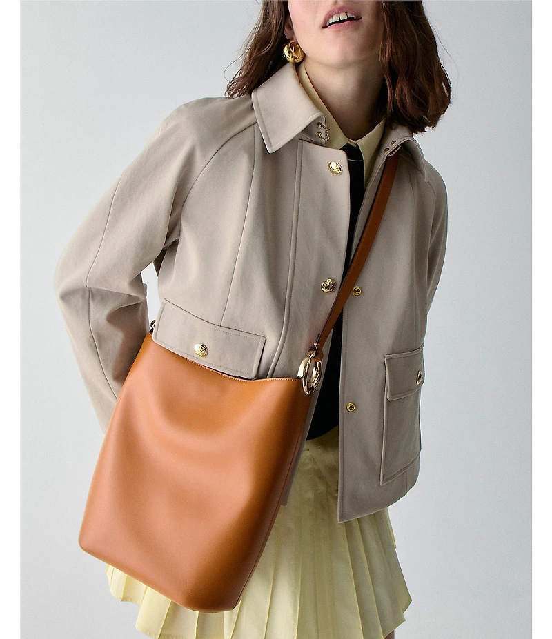 kate spade new york Halo Fine Grain Leather Bucket Bag