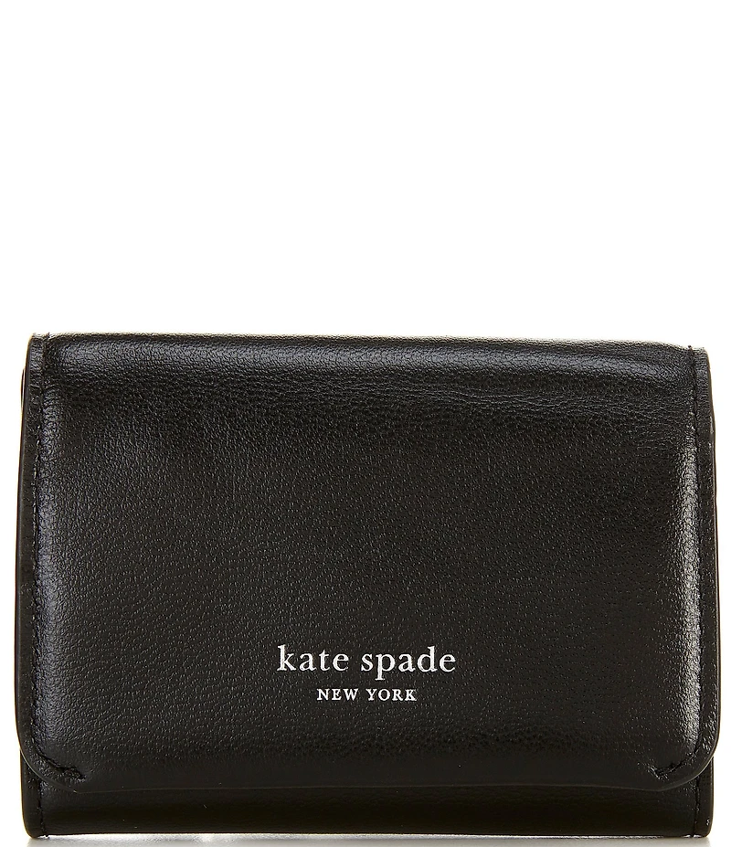 kate spade new york Halo Fine Grain Leather Card Case Trifold Wallet