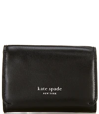 kate spade new york Halo Fine Grain Leather Card Case Trifold Wallet