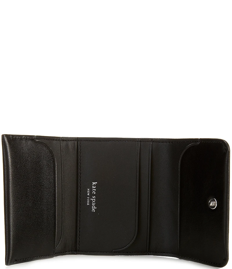 kate spade new york Halo Fine Grain Leather Card Case Trifold Wallet