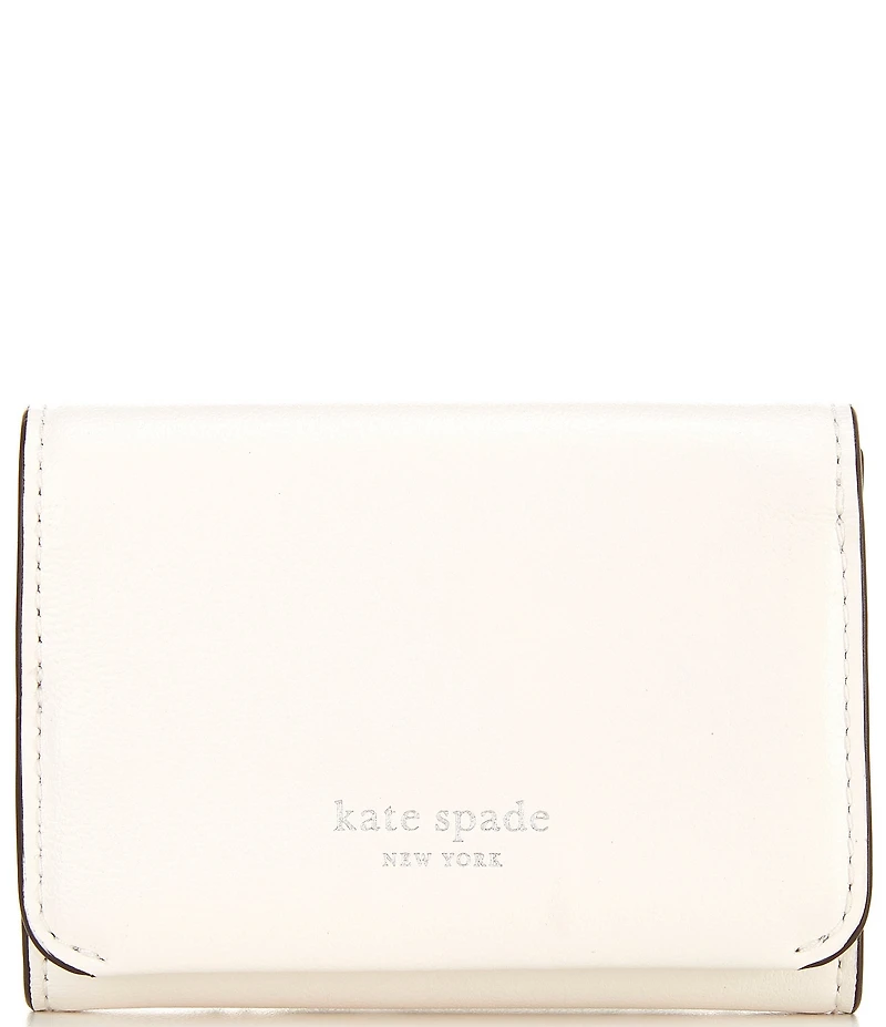 kate spade new york Halo Fine Grain Leather Card Case Trifold Wallet