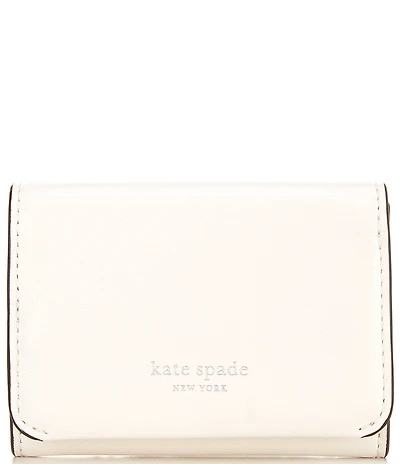kate spade new york Halo Fine Grain Leather Card Case Trifold Wallet