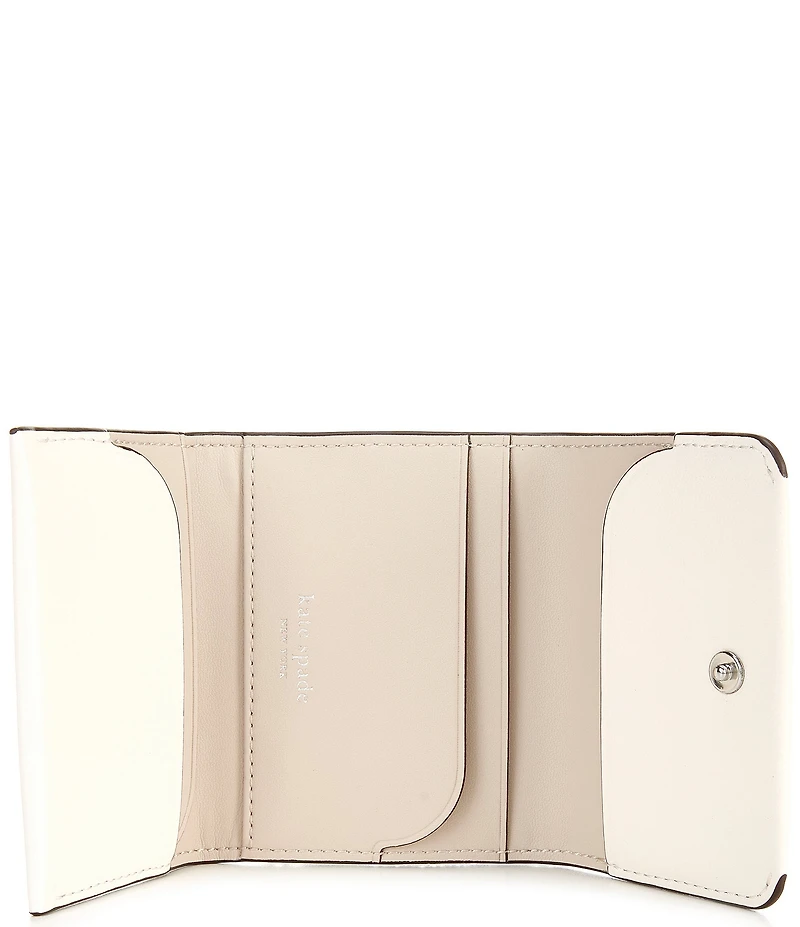 kate spade new york Halo Fine Grain Leather Card Case Trifold Wallet