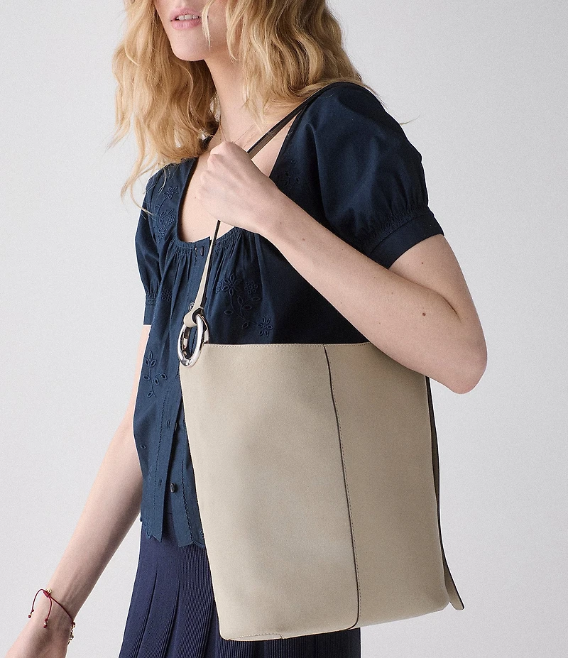kate spade new york Halo Leather and Suede Bucket Bag