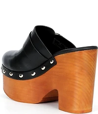 kate spade new york Halo Leather Studded Platform Block Heel Clogs