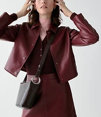 kate spade new york Halo Mini Glazed Leather Bucket Bag