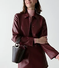 kate spade new york Halo Mini Glazed Leather Bucket Bag