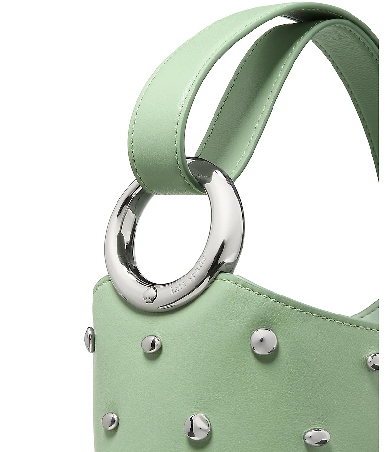 kate spade new york Halo Studded Fine Grain Leather Mini Bucket Bag