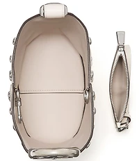 kate spade new york Halo Studded Fine Grain Leather Mini Bucket Bag