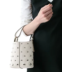 kate spade new york Halo Studded Fine Grain Leather Mini Bucket Bag