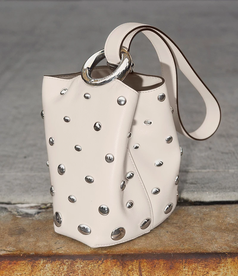kate spade new york Halo Studded Fine Grain Leather Mini Bucket Bag