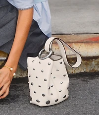 kate spade new york Halo Studded Fine Grain Leather Mini Bucket Bag