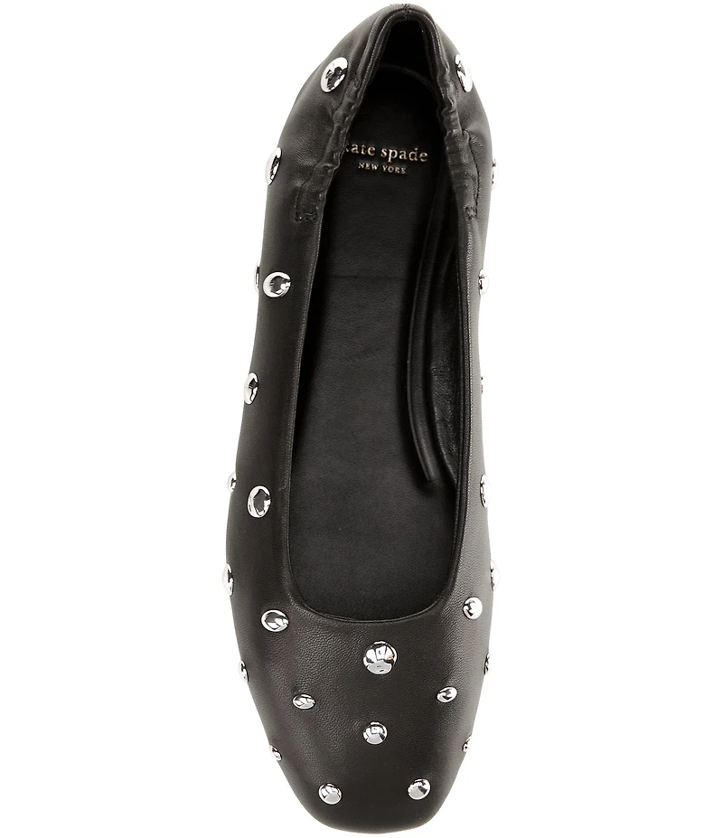 kate spade new york Halo Studded Leather Ballet Flats