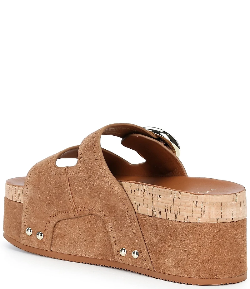 kate spade new york Halo Suede Platform Wedge Slide Sandals
