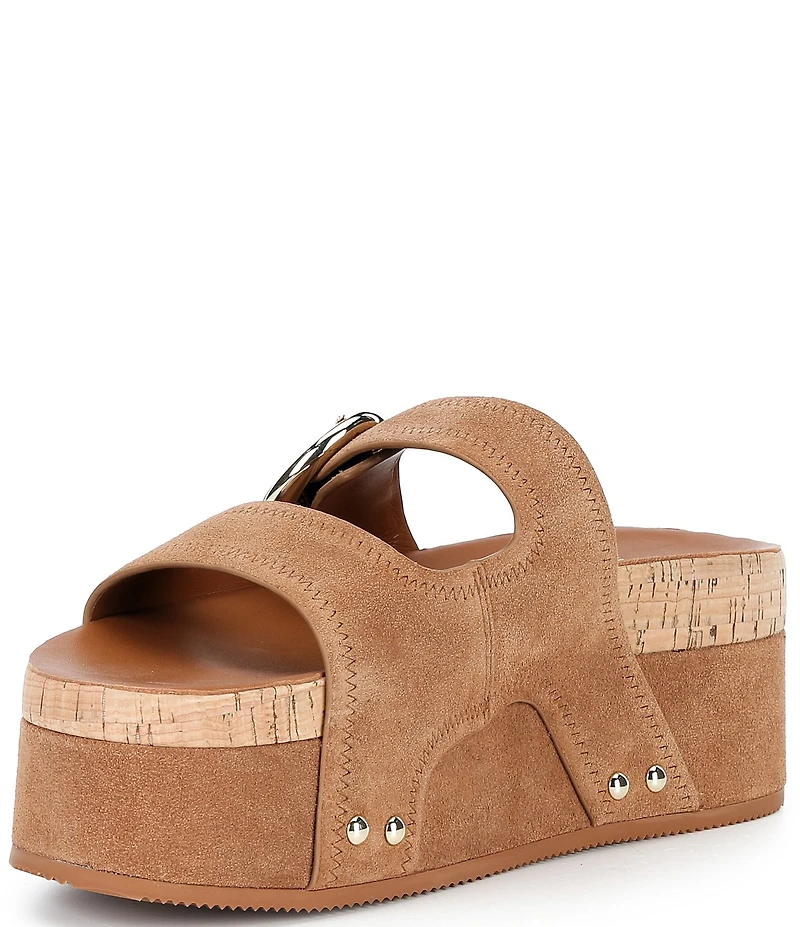 kate spade new york Halo Suede Platform Wedge Slide Sandals