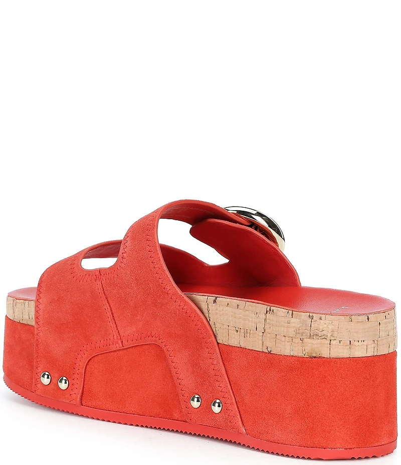 kate spade new york Halo Suede Platform Wedge Slide Sandals