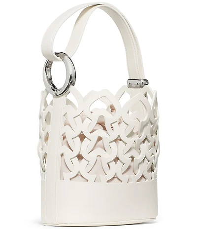 kate spade new york Halo Woven Leather Mini Bucket Bag