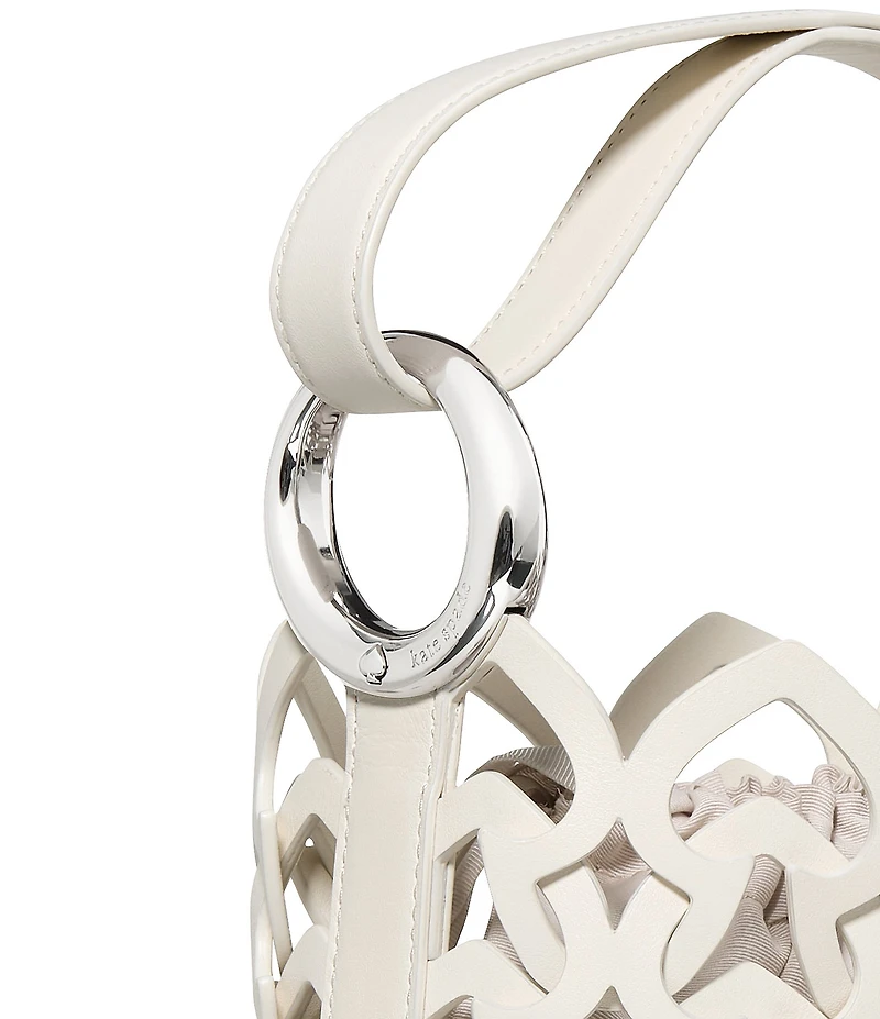 kate spade new york Halo Woven Leather Mini Bucket Bag