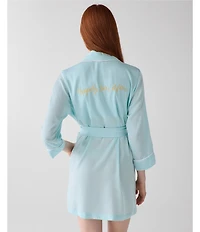 kate spade new york #double;Happily Ever After#double; Charmeuse Bridal Wrap Robe