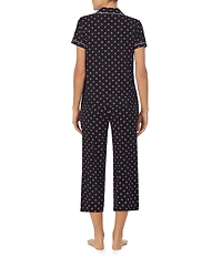 kate spade new york Heart Clover Print Jersey Knit Cropped Coordinating Pajama Set