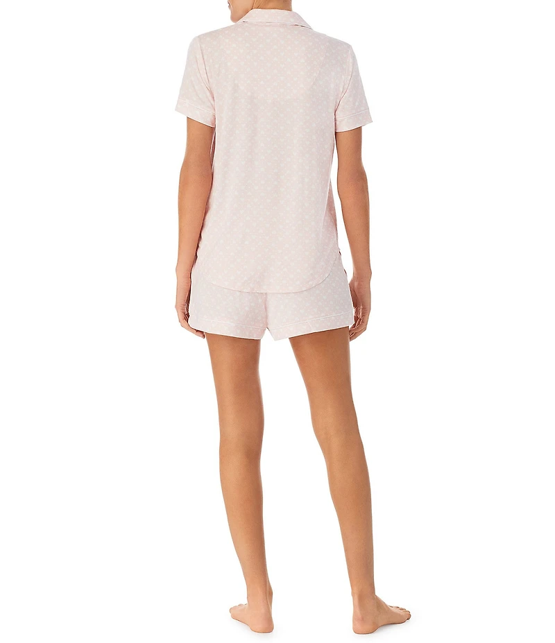 kate spade new york Heart Dot Modal Jersey Short Sleeve Notch Collar Shorty Bridal Pajama Set