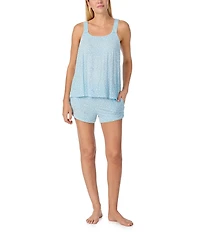 kate spade new york Heart Print Sleeveless Round Neck Jersey Knit Bridal Shorty Pajama Set