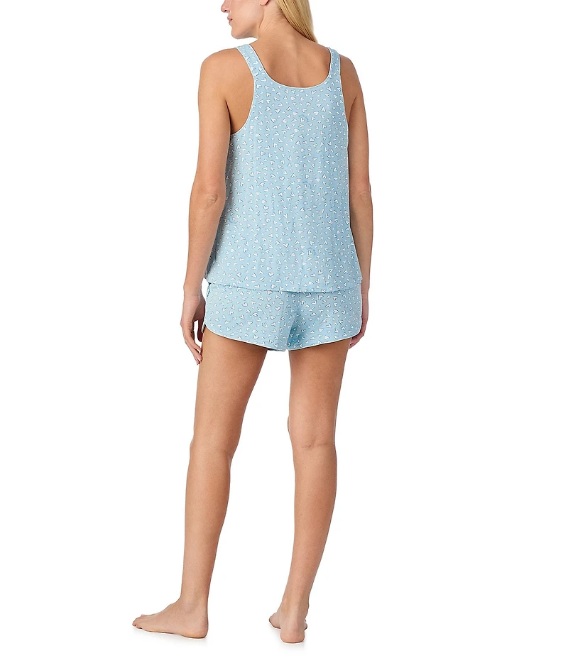 kate spade new york Heart Print Sleeveless Round Neck Jersey Knit Bridal Shorty Pajama Set