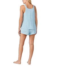 kate spade new york Heart Print Sleeveless Round Neck Jersey Knit Bridal Shorty Pajama Set