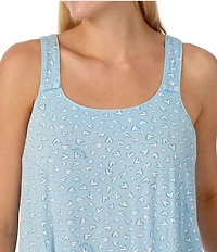 kate spade new york Heart Print Sleeveless Round Neck Jersey Knit Bridal Shorty Pajama Set