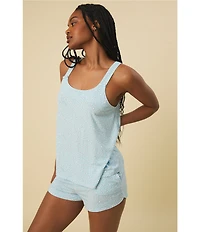 kate spade new york Heart Print Sleeveless Round Neck Jersey Knit Bridal Shorty Pajama Set