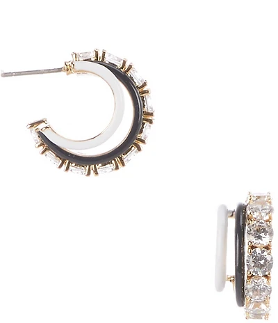 kate spade new york Hint of Shimmer Stacked Huggie Hoop Earrings