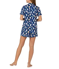 kate spade new york Icy Treats Print Short Sleeve Notch Collar Jersey Knit Shorty Pajama Set