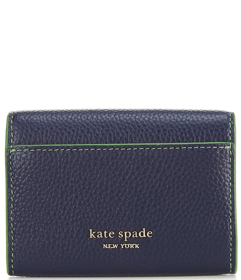 kate spade new york In The Garden Floral Applique Pebble Leather Flap Card Case