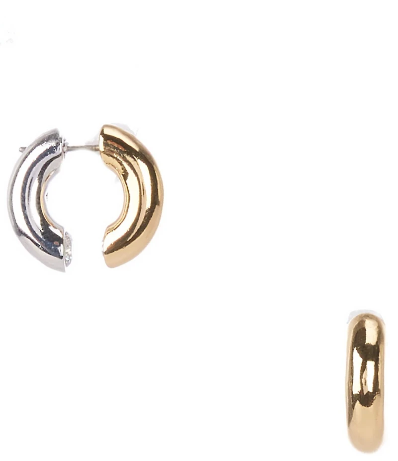kate spade new york Interlock Puffy Huggie Hoop Earrings