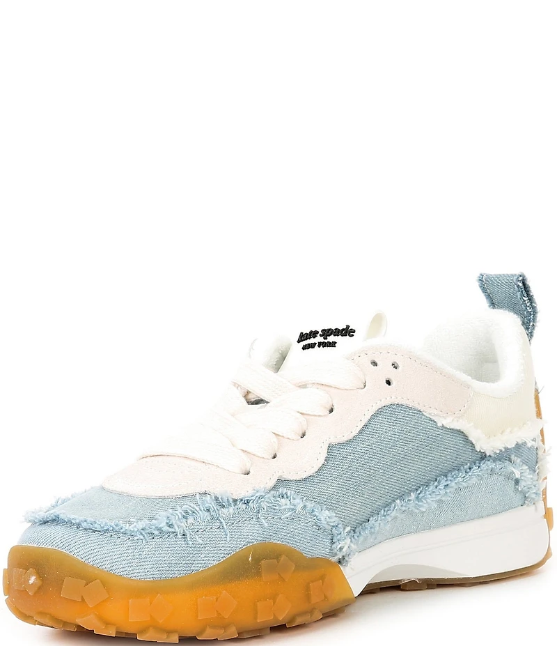 kate spade new york K As In Kate Denim Fray Logo Detail Sneakers