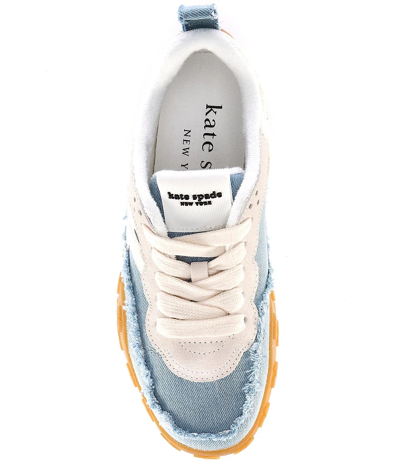 kate spade new york K As In Kate Denim Fray Logo Detail Sneakers
