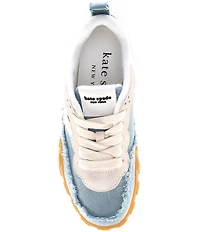 kate spade new york K As In Kate Denim Fray Logo Detail Sneakers