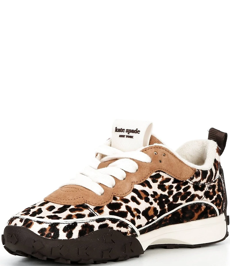 kate spade new york K As In Kate Downtown Leopard Haircalf Lace Up Runner Sneakers
