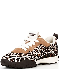 kate spade new york K As In Kate Downtown Leopard Haircalf Lace Up Runner Sneakers