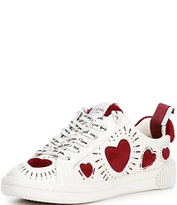 kate spade new york K as In Kate Leather and Shearling Heart Court Platform Sneakers
