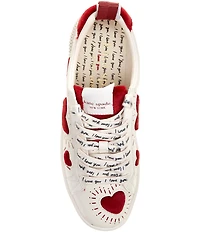 kate spade new york K as In Kate Leather and Shearling Heart Court Platform Sneakers
