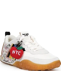 kate spade new york K As In Kate NYC Graffiti Leather Charm Detail Runner Sneakers