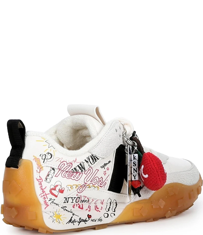 kate spade new york K As In Kate NYC Graffiti Leather Charm Detail Runner Sneakers