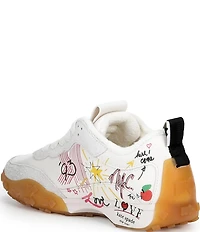kate spade new york K As In Kate NYC Graffiti Leather Charm Detail Runner Sneakers