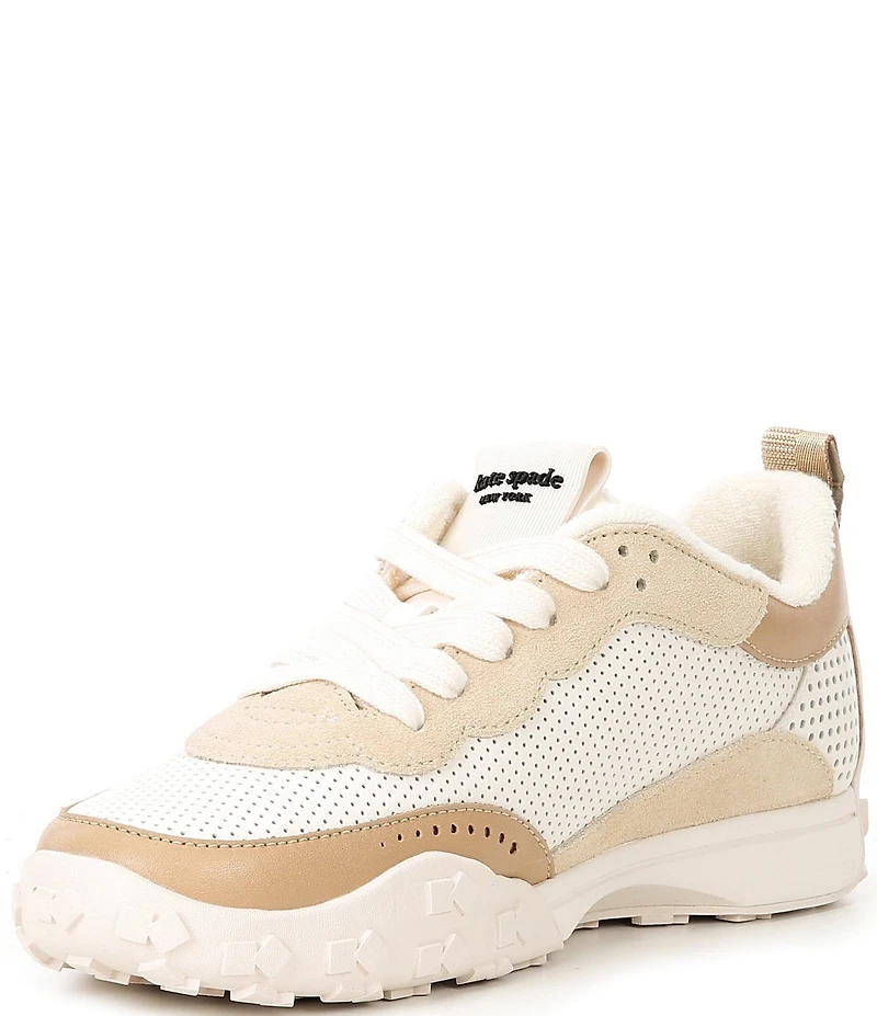 kate spade new york K As In Kate Perforated Leather Lace Up Sneakers
