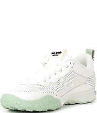 kate spade new york K As In Kate Perforated Leather Lace Up Sneakers
