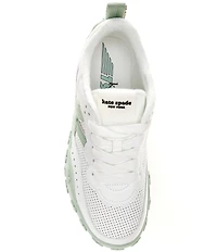 kate spade new york K As In Kate Perforated Leather Lace Up Sneakers