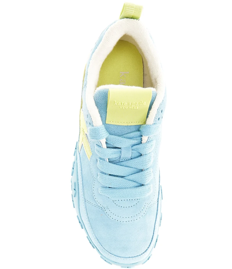 kate spade new york K As In Kate Suede Lace Up Runner Sneakers