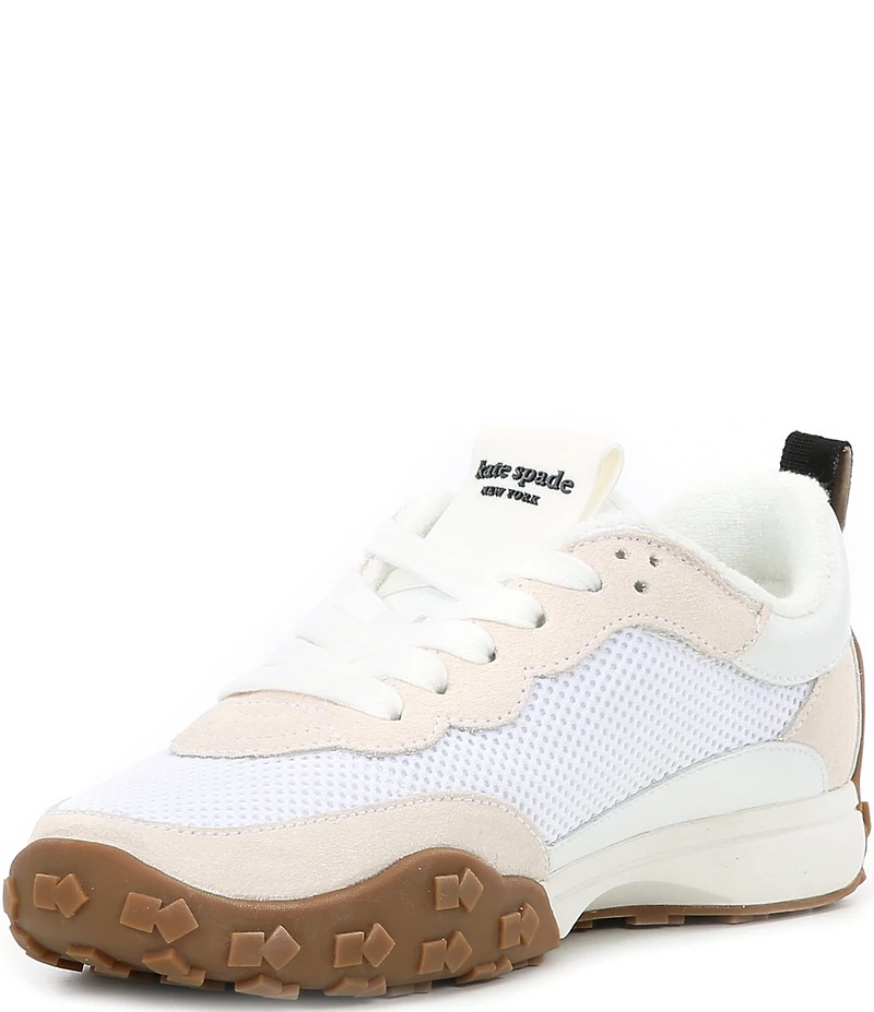 kate spade new york K As In Kate Suede and Mesh Signature Logo Sneakers